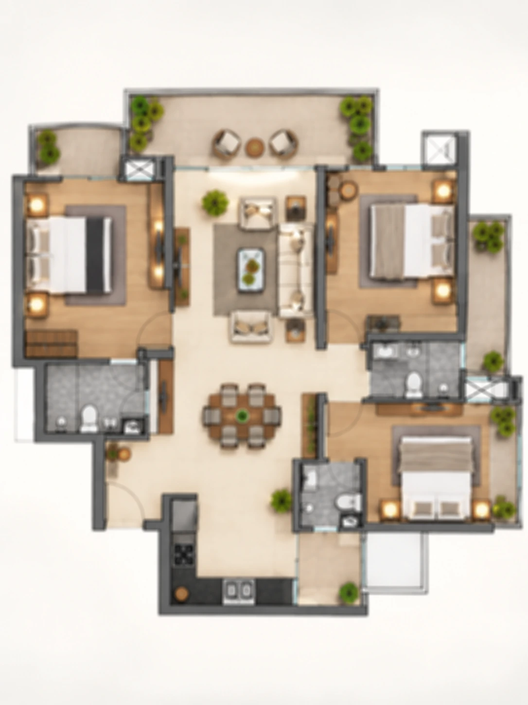 Prestige Sector 150, Noida — illustrative floor plan preview