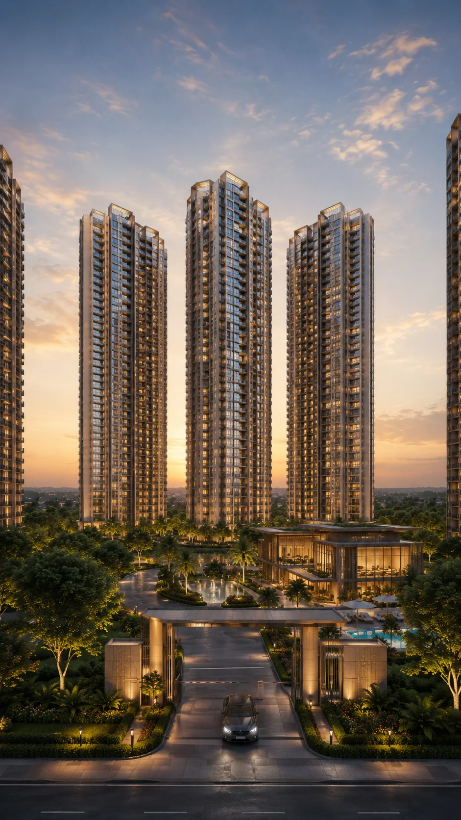 Prestige Sector 150 Noida — entrance and residential towers